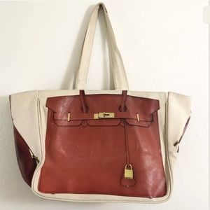 THURSDAY FRIDAY Canvas Red Birkin Image Tote Bag